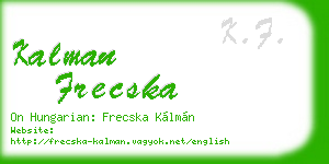 kalman frecska business card