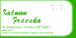 kalman frecska business card